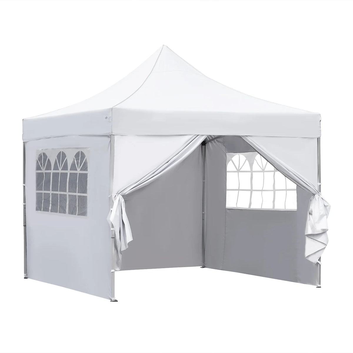 10' x 10' Pop up Canopy Tent with 4 Side Panels, White K472