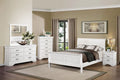 White 4pc Bedroom Set with Bed Nightstand Dresser Mirror X33672