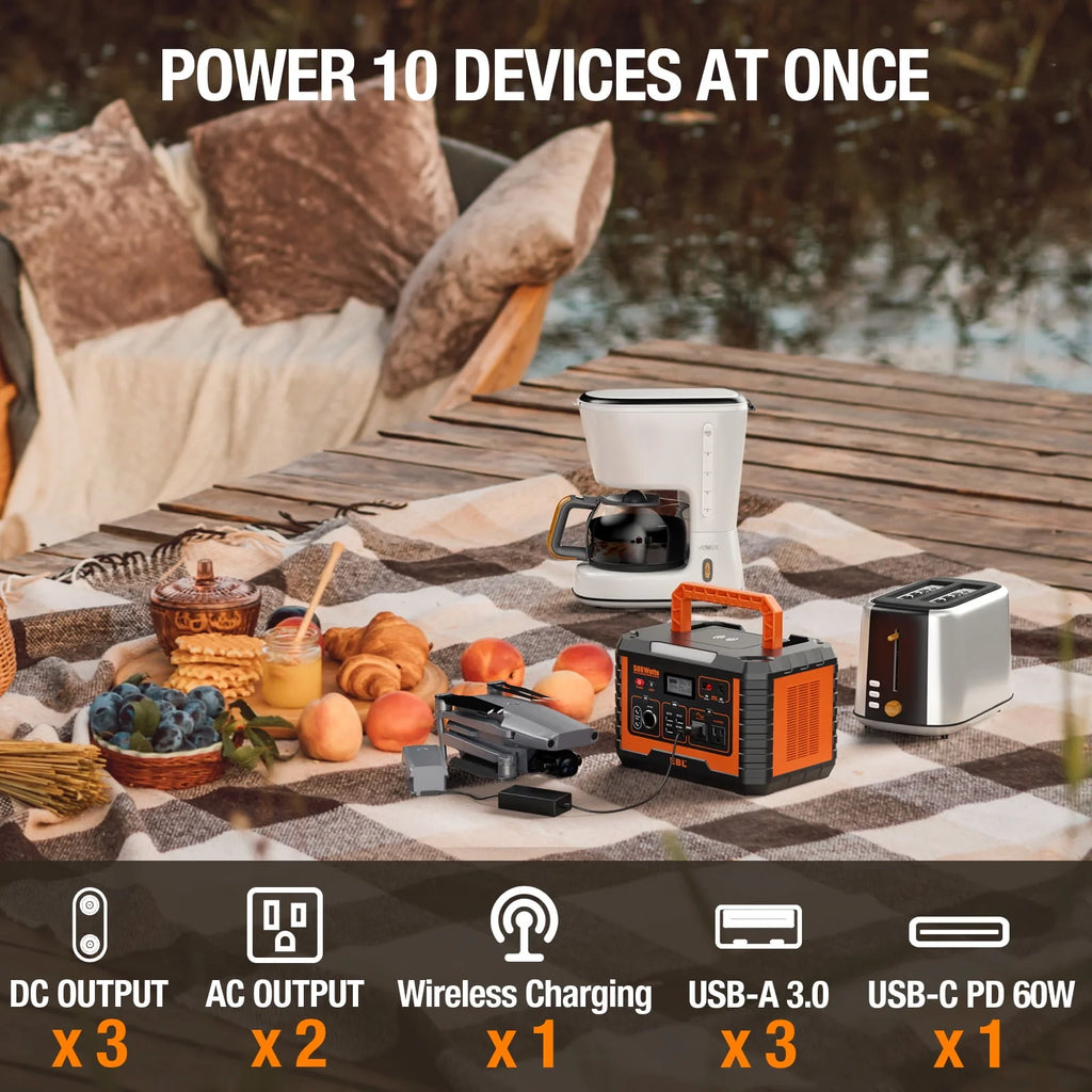 500W Portable Solar Generator Lithium Battery Backup G683998