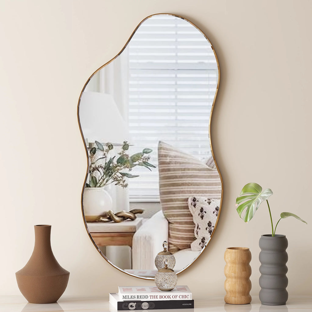 Cloud Shaped Asymmetrical Wall Mirror 22"x36" B2044