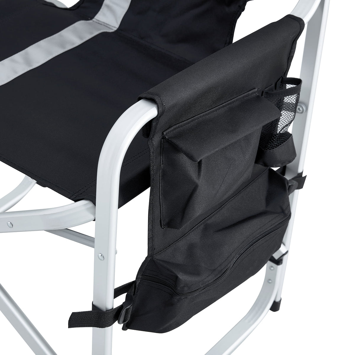 2-piece Padded Folding Oversized Chair with Side Table and Storage Pockets I326686