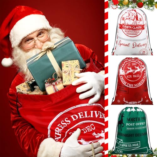 8 Pcs Christmas Drawstring Gift Bags X46387