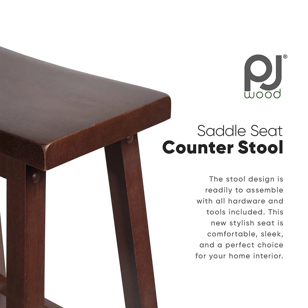 Wood Saddle-Seat Counter Stools Set of 4 O66986