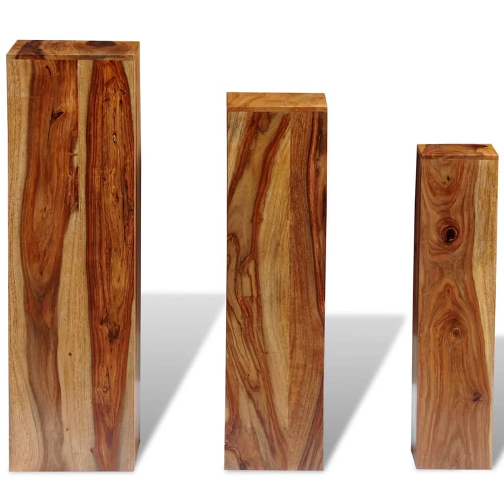 3 Piece Solid Sheesham Wood Stands R340821