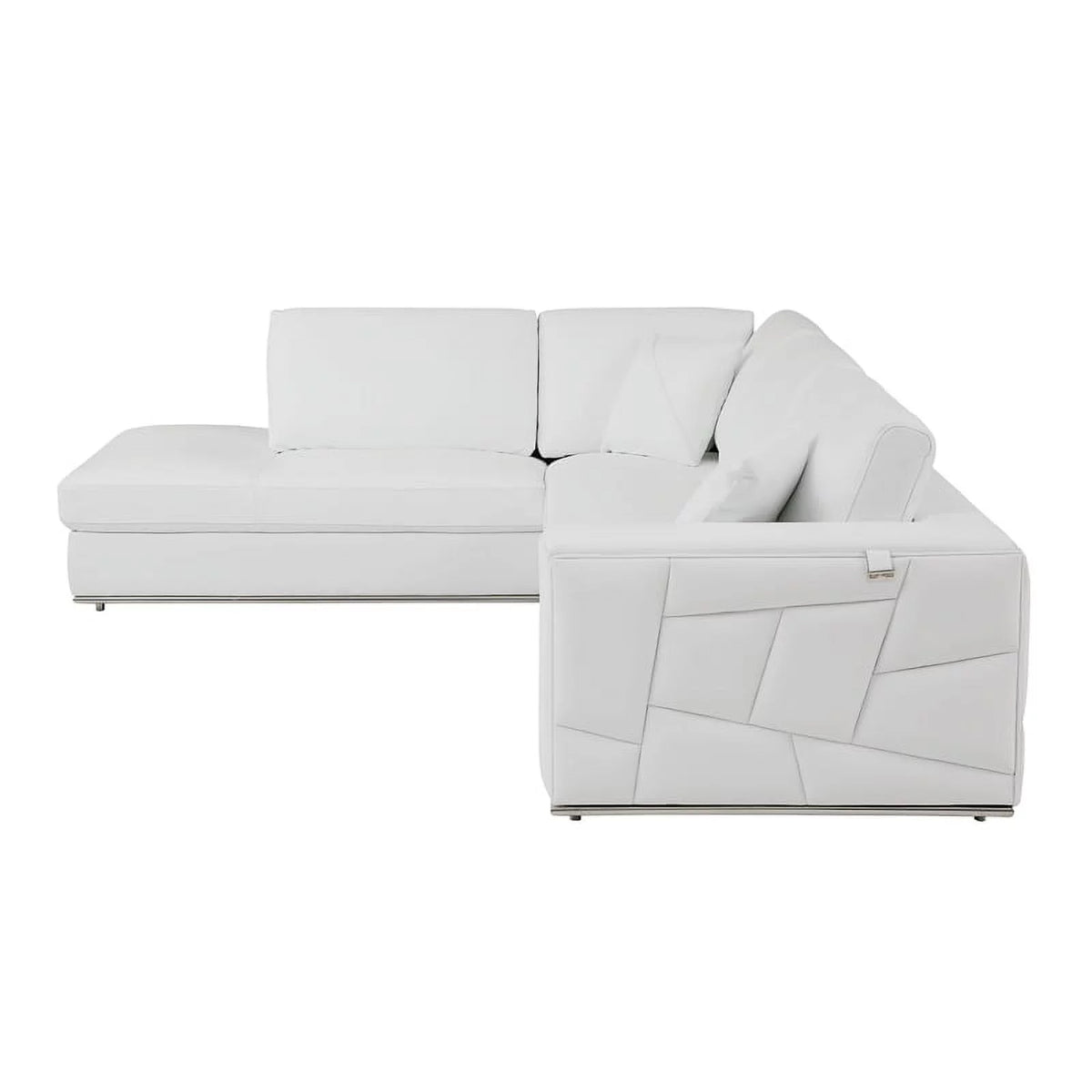 White Italian Top Grain Leather Sectional O298