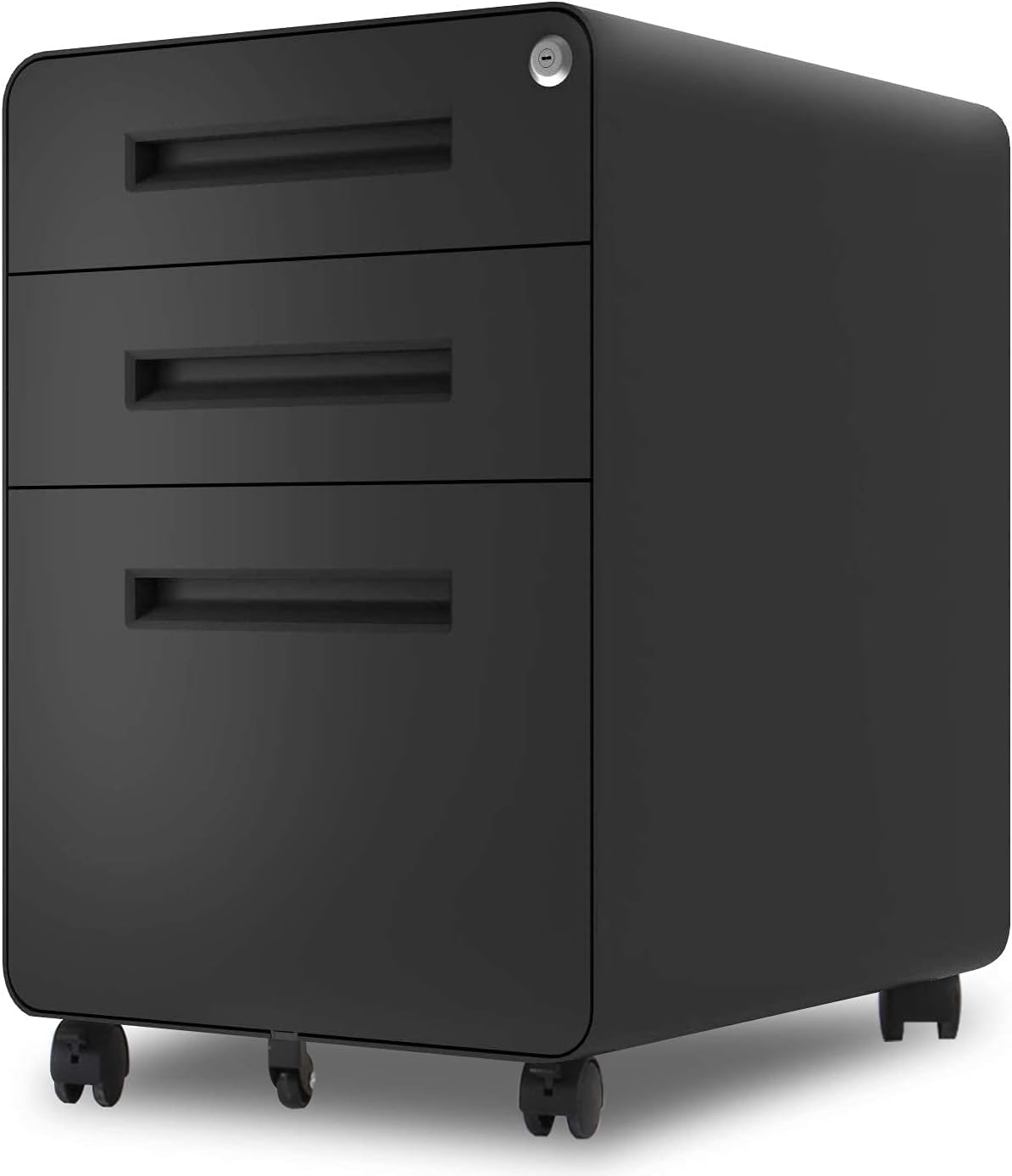 3 Drawer Black Metal File Cabinet with Lock T316