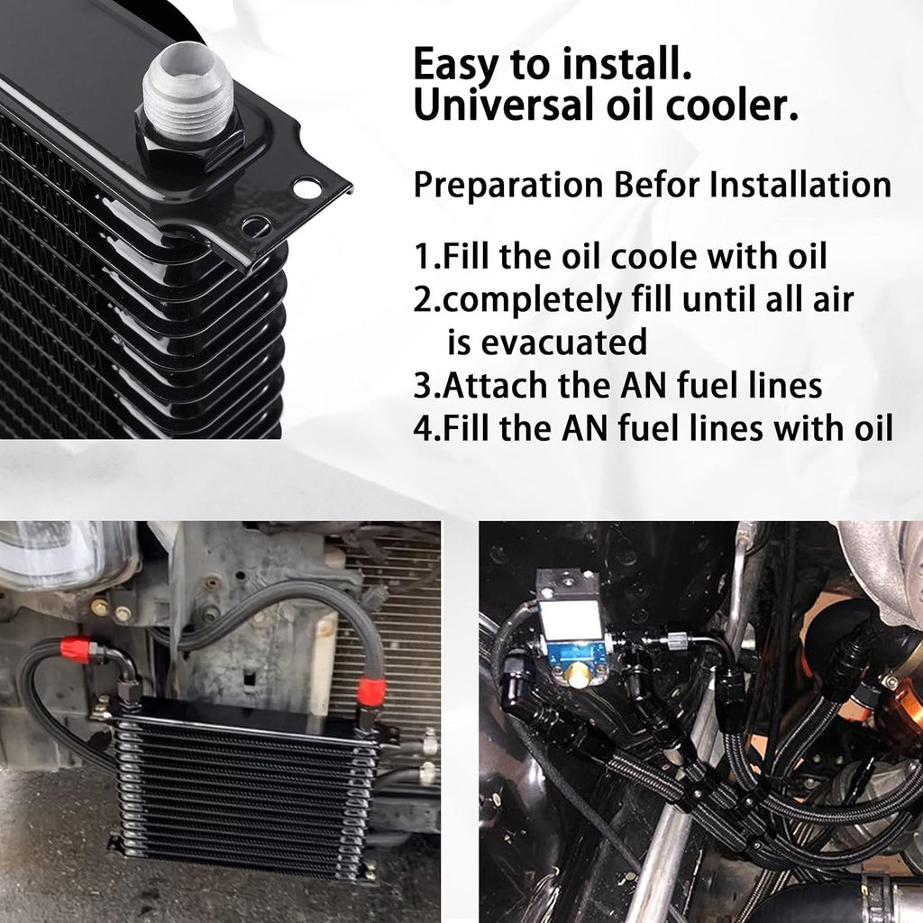 10 Row AN10 Stacked Plate Aluminum Oil Cooler Pack of 2 D63237