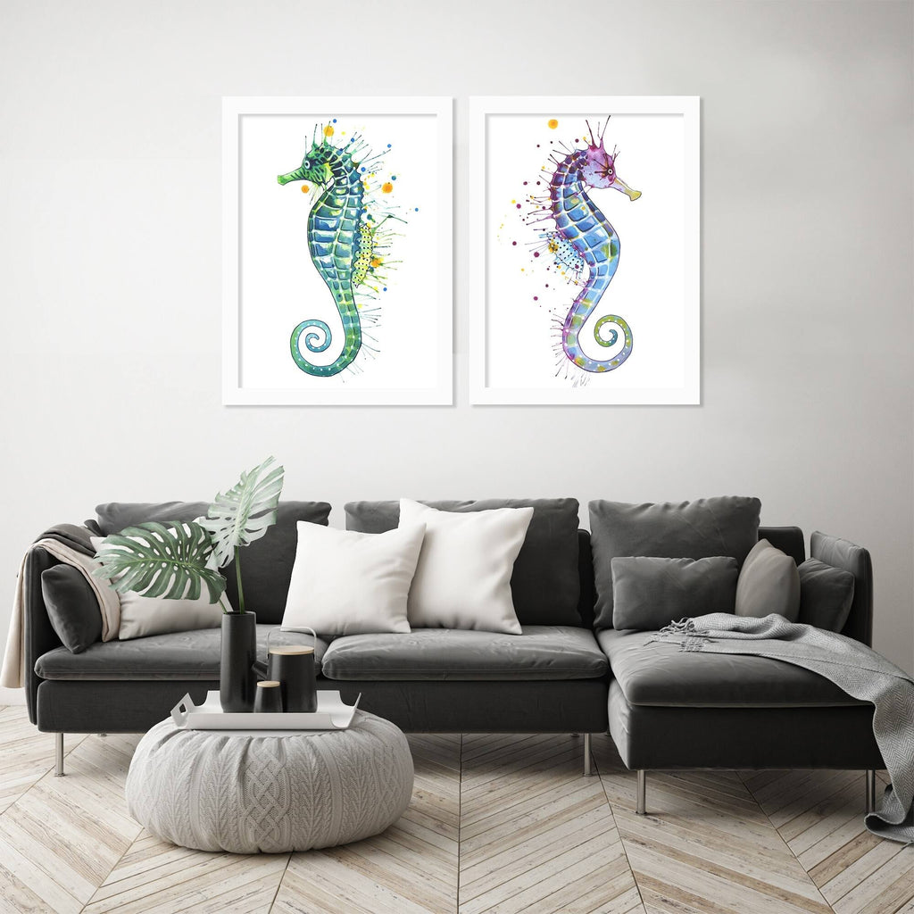 White Framed 2 Piece Print Set T8318