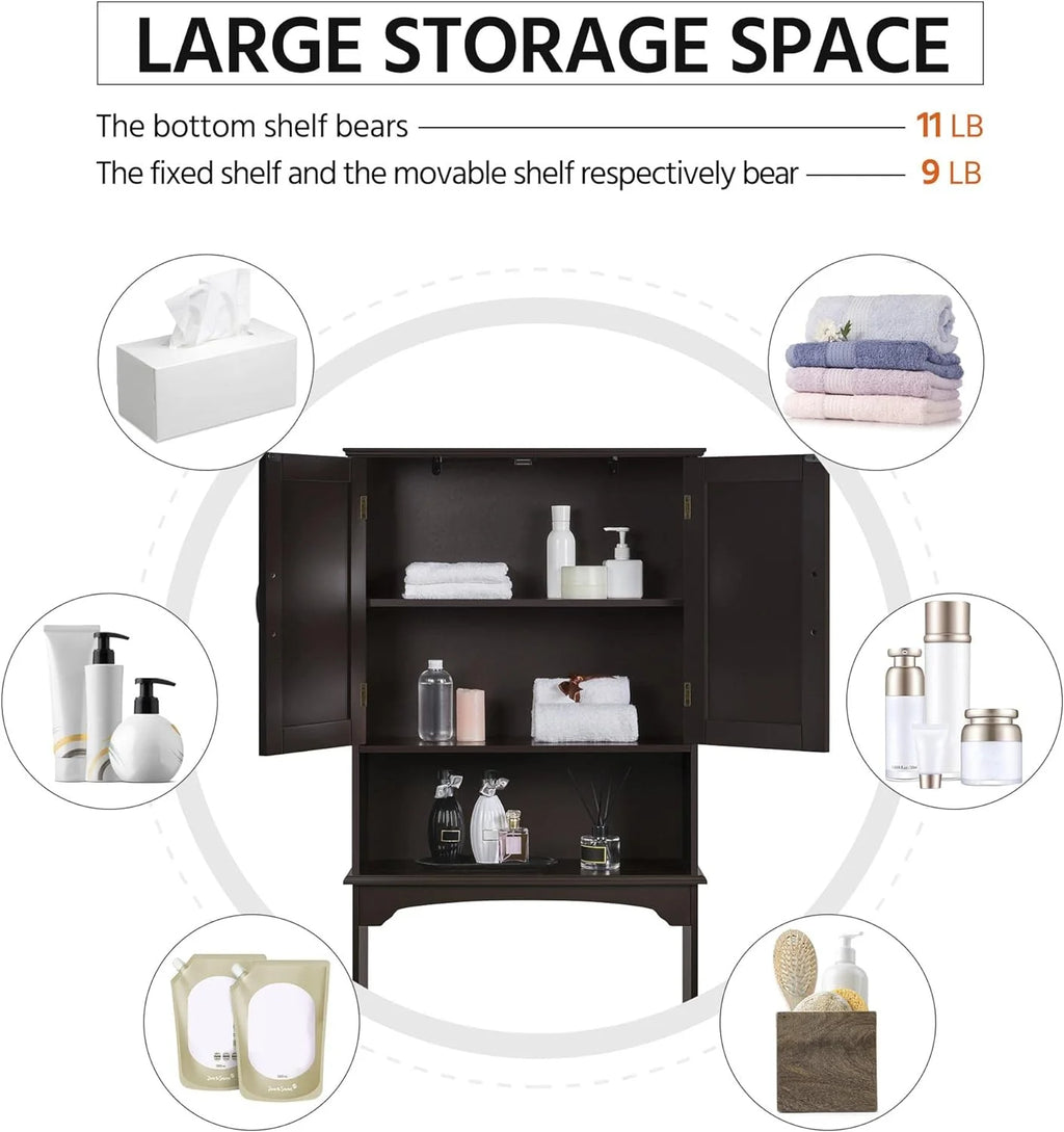 Over The Toilet Storage Cabinet Bathroom Organizer with Adjustable Shelf K797