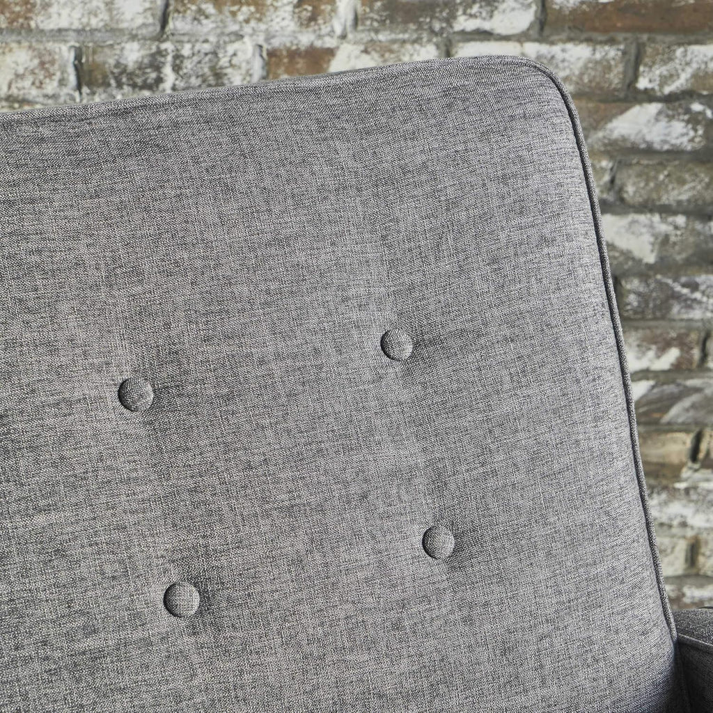 Grey Black Fabric Reclining Loveseat W4732