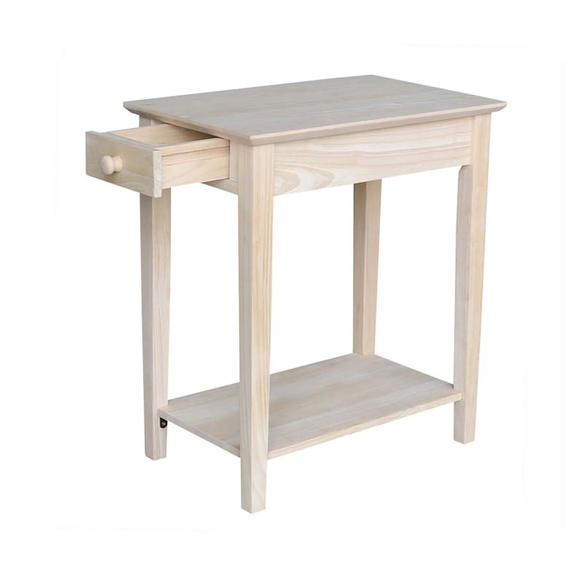 Solid Wood Unfinished 1-Drawer End Table V55802