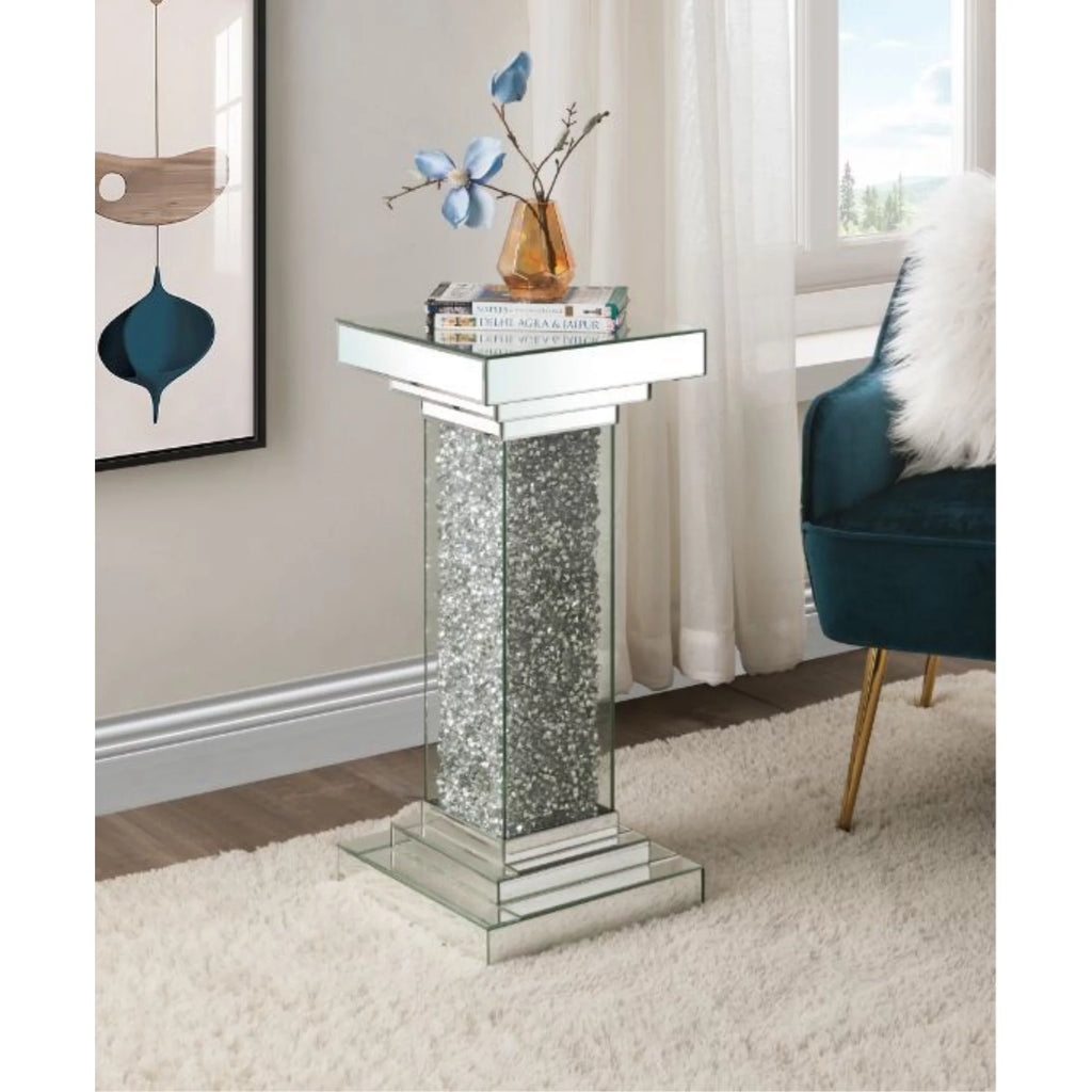 Mirrored Faux Diamonds Pedestal G258878
