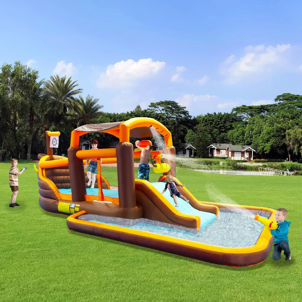 Inflatable Bounce Slide Water Park with Play Pool and Blower B50329