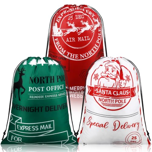 8 Pcs Christmas Drawstring Gift Bags X46387