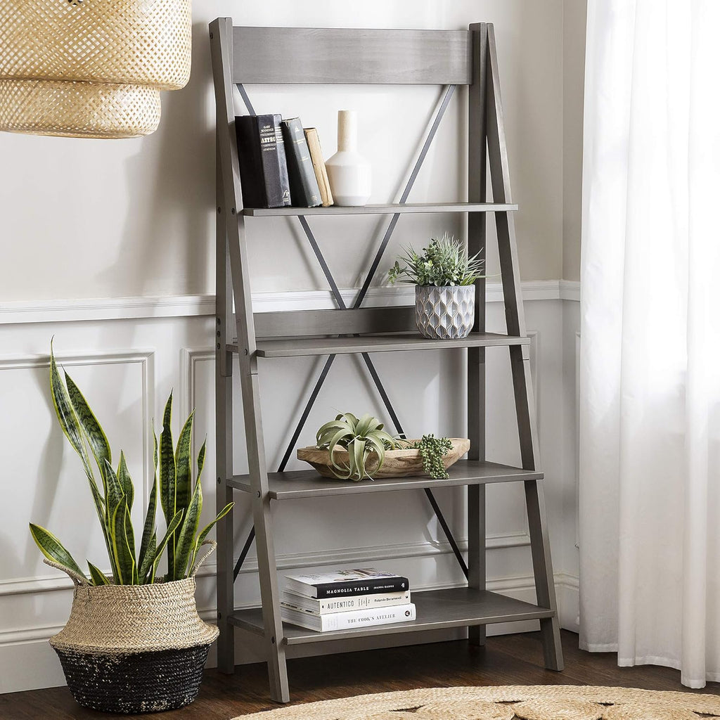 Brown 4 Shelves Wood Bookcase J75788