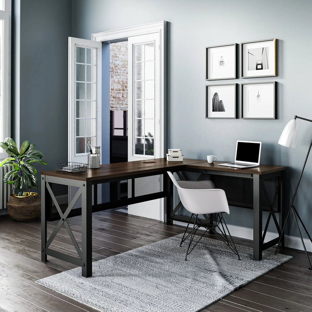 Walnut Lift Top L Desk C83682