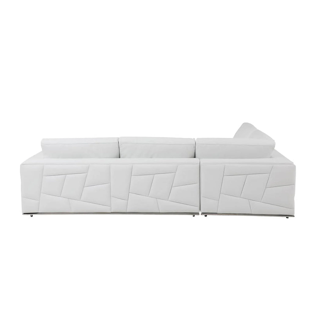 White Italian Top Grain Leather Sectional O298