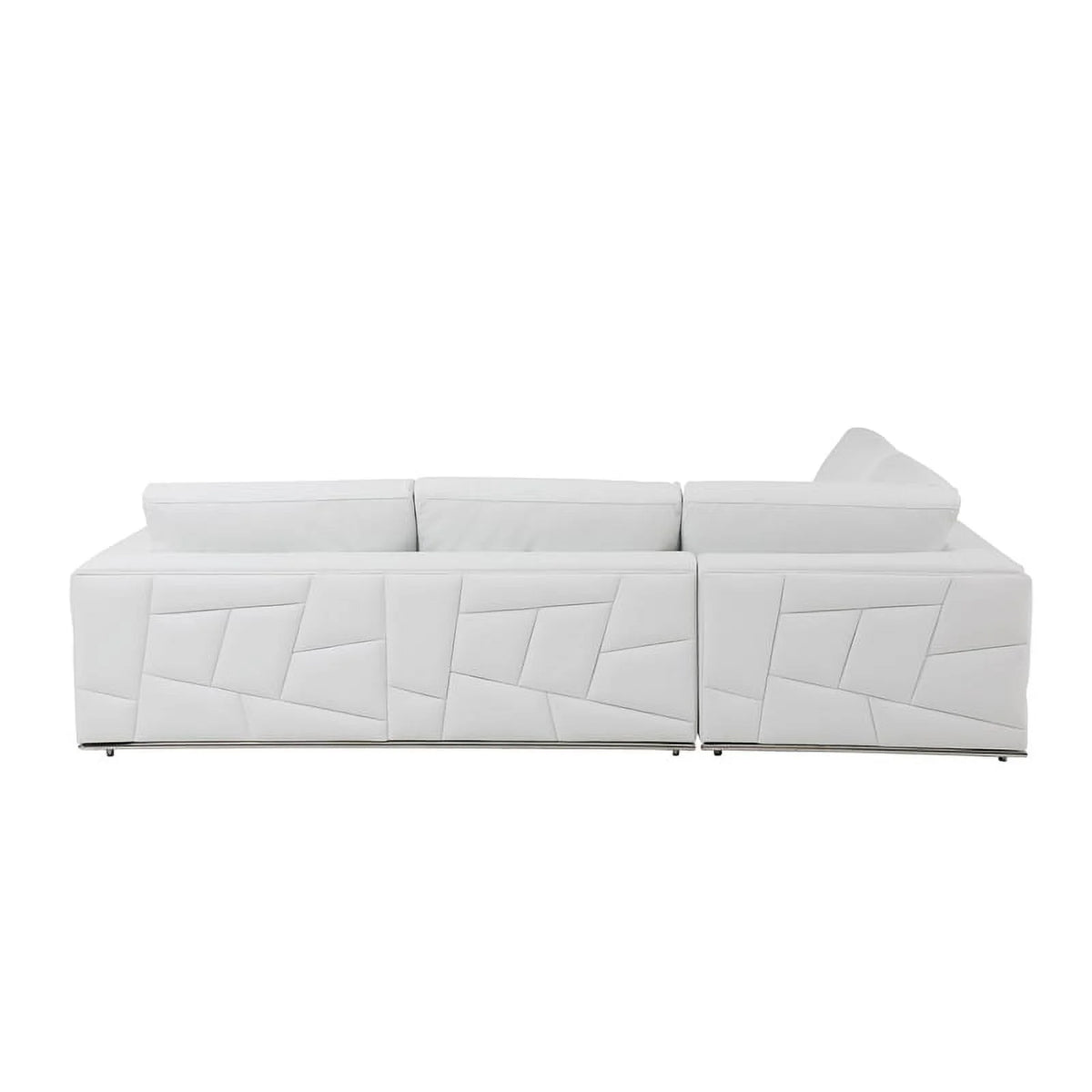 White Italian Top Grain Leather Sectional O298