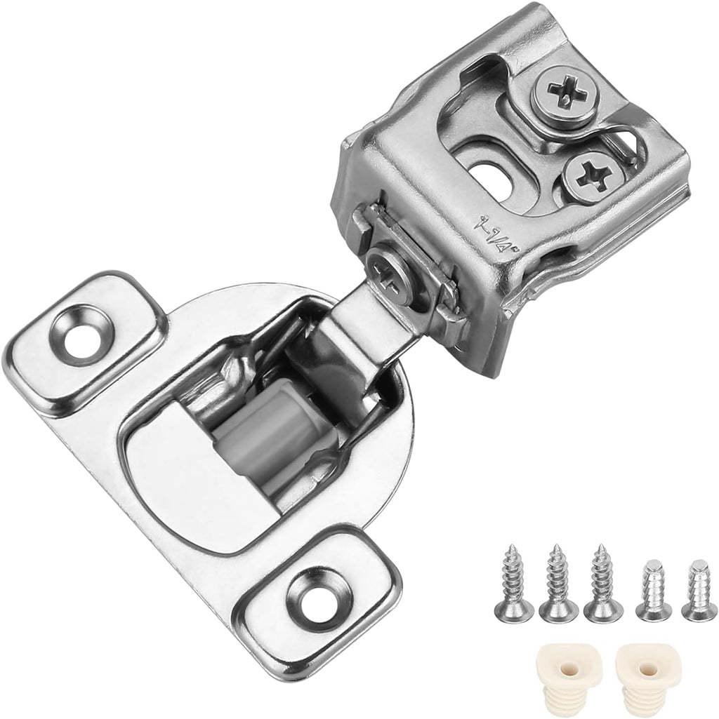 Soft Close Concealed Cabinet Hinges 1-1/4'' Overlay Satin Nickel Pack of 10 I173