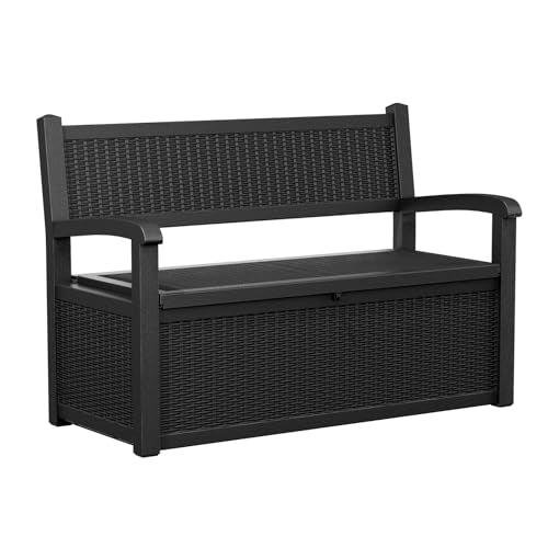 75 Gallon Black Storage Bench Deck Box I3421