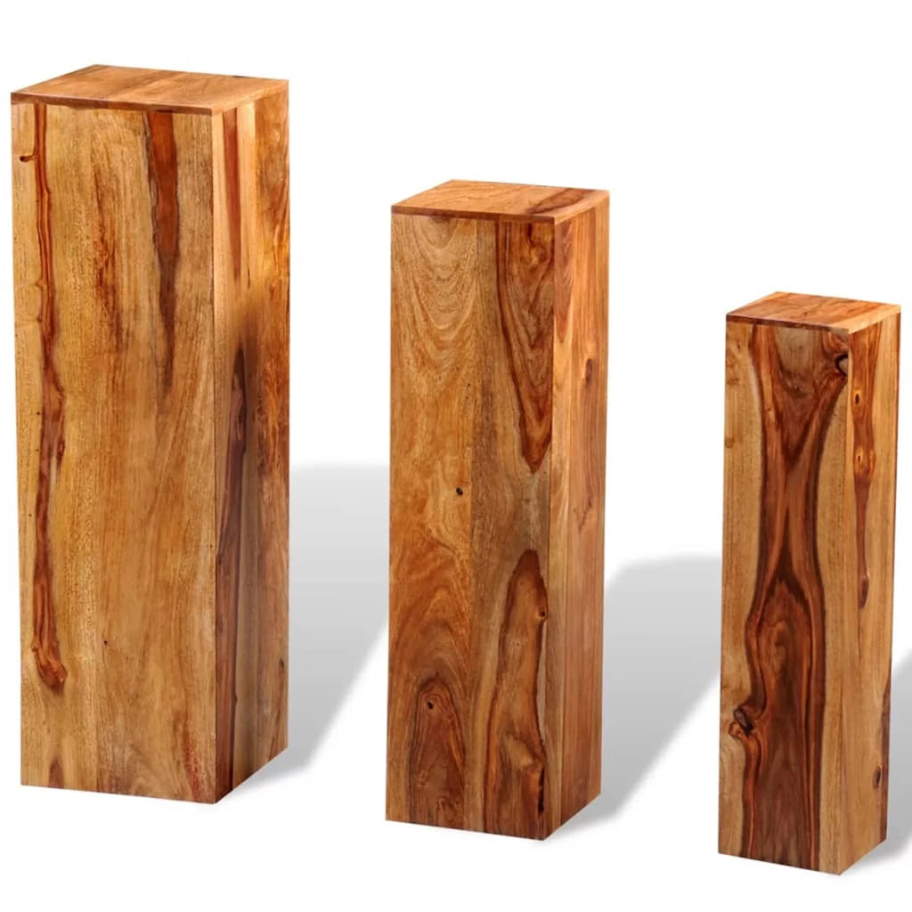 3 Piece Solid Sheesham Wood Stands R340821