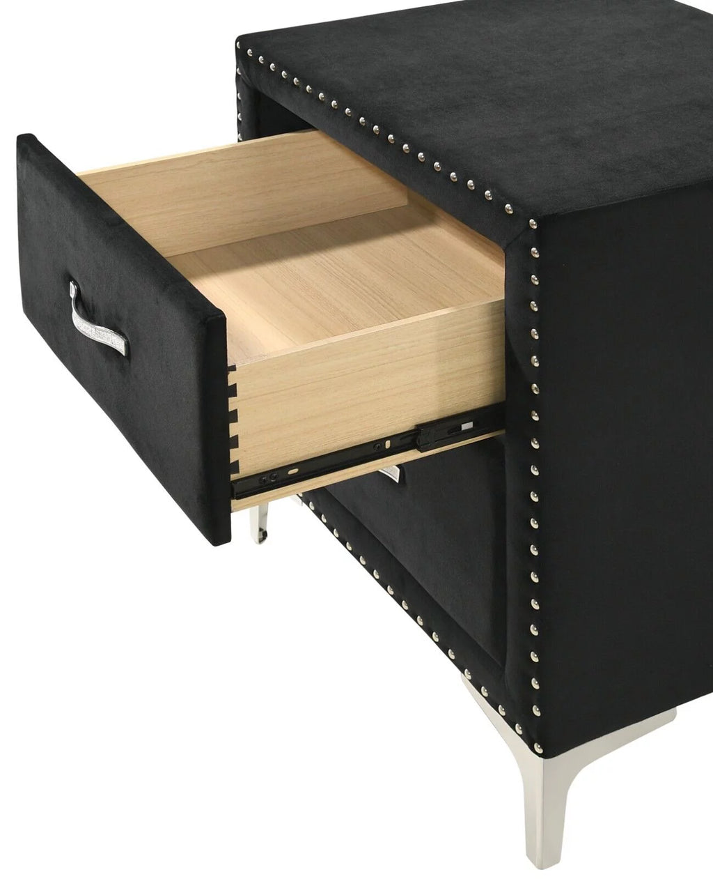 Black Velvet 6pc King Size Bedroom Set F986243