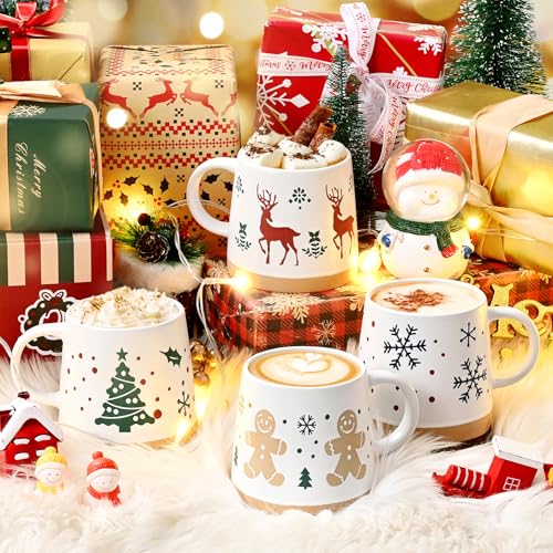 Set of 4 Christmas Mugs 14 Oz X19513