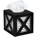 Black Galvanized Square Tissue Box Cover C9631