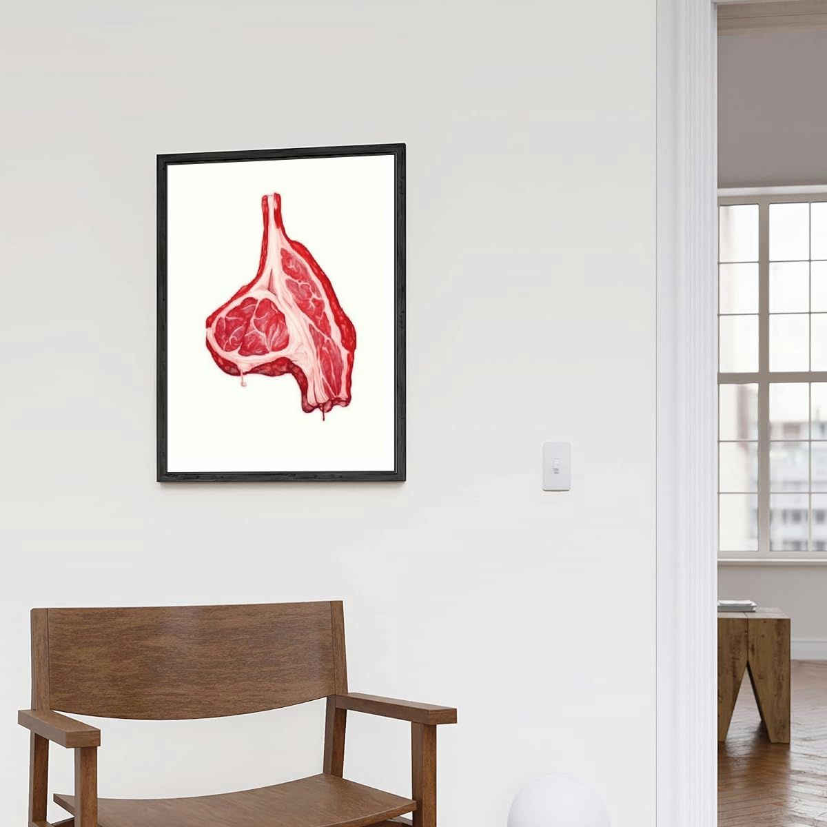 T-bone Steak Watercolor Art Print Wall Poster A704104