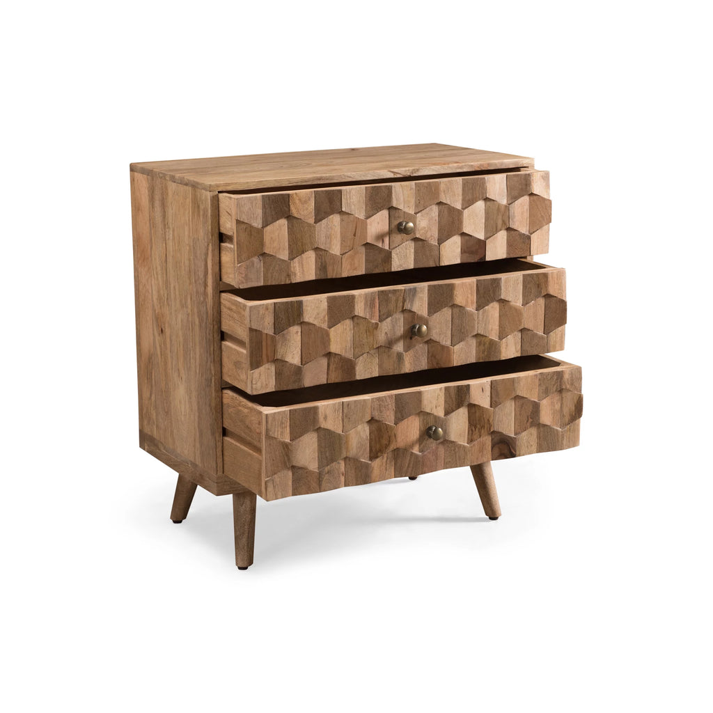 Handmade Mango Wood 3 Drawer Chest G3268