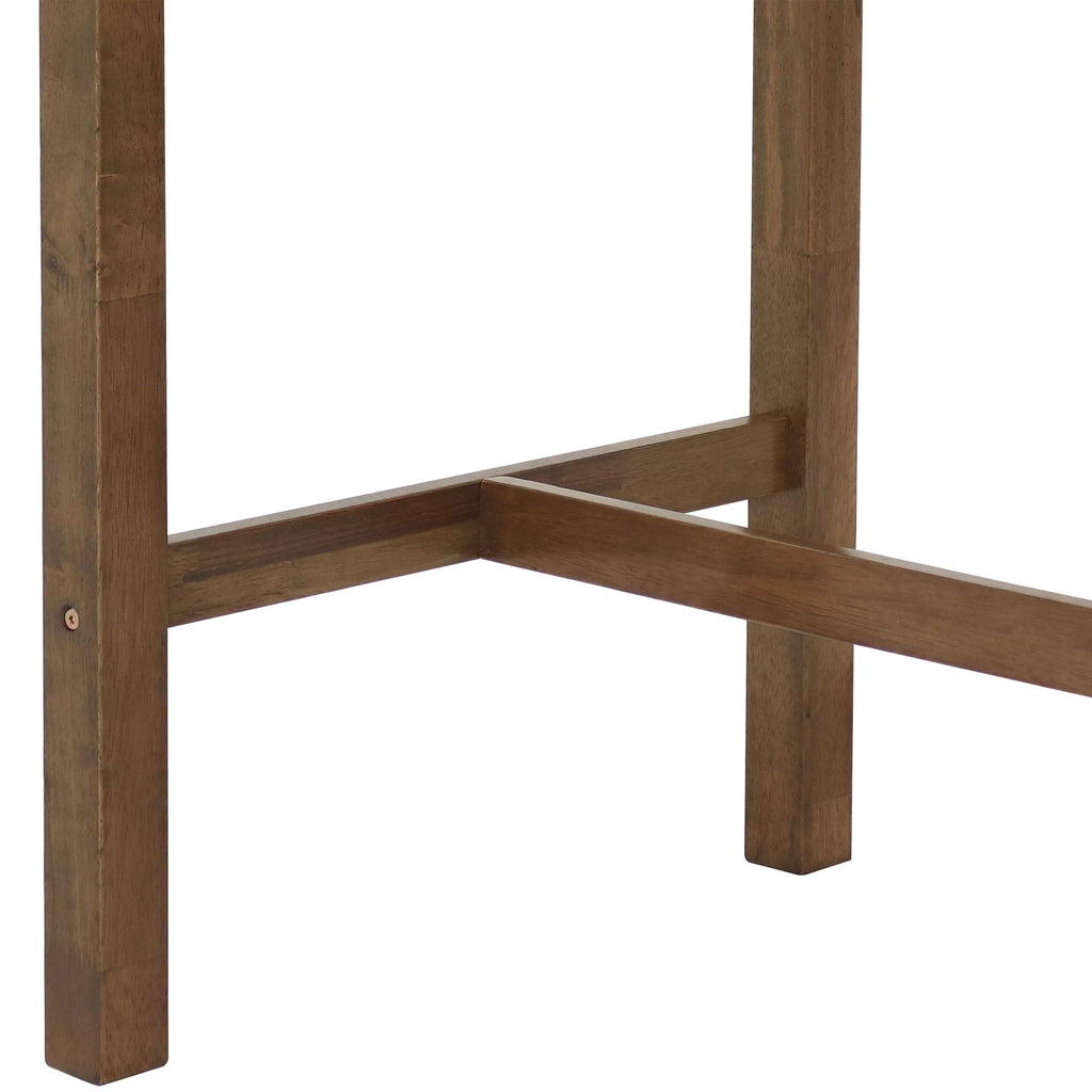 Counter-Height Wooden Dining Table Weathered Oak Finish J677