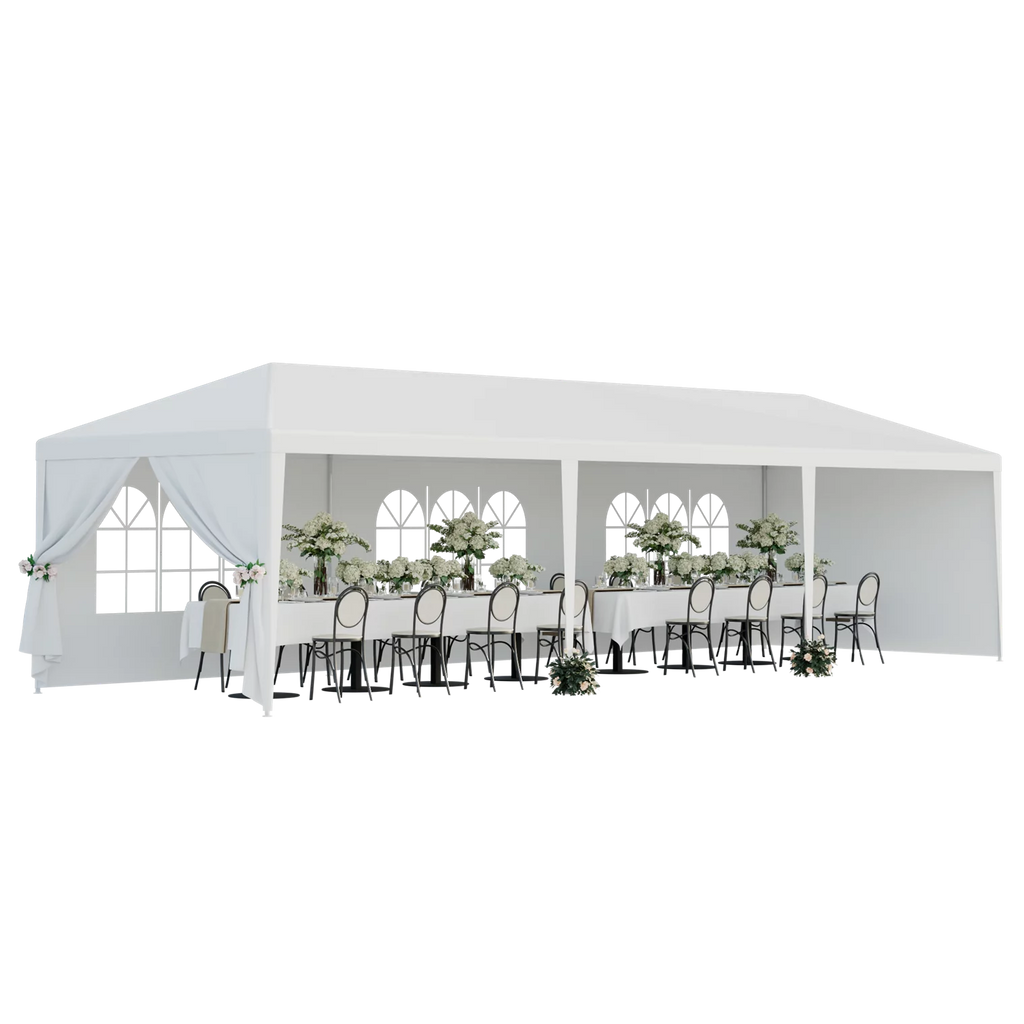 White Waterproof Canopy Tent Set 10 x 30' V974