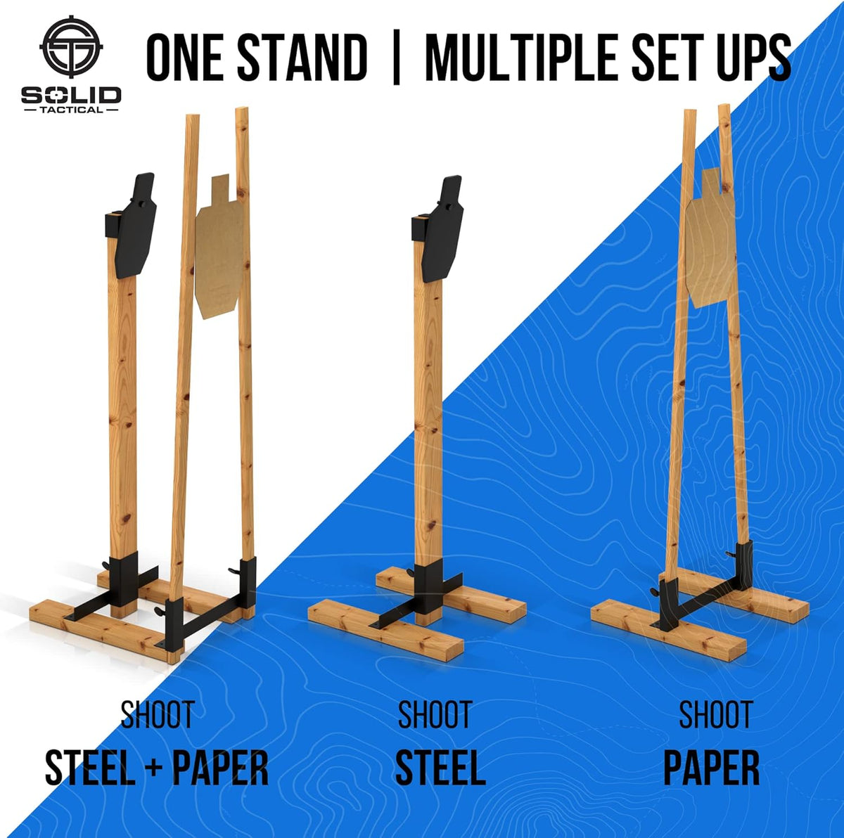 Shooting Target Stand with AR500 Steel Torso Plate and 20 Cardboard Targets T72421