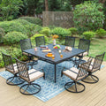 9-Piece Outdoor Dining Set with 8-Seat Table & Swivel Cushioned Chairs K89319