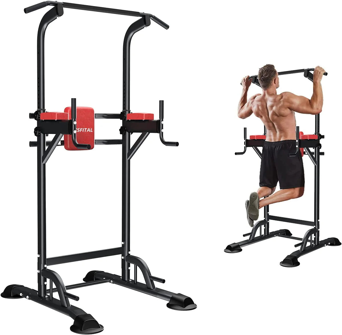 Height Adjustable Power Tower Dip Station S716028