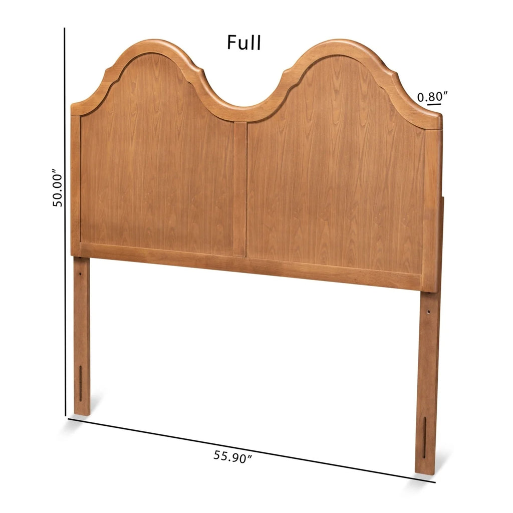 King Size Ash Walnut Finished Wood Arched Headboard P47290