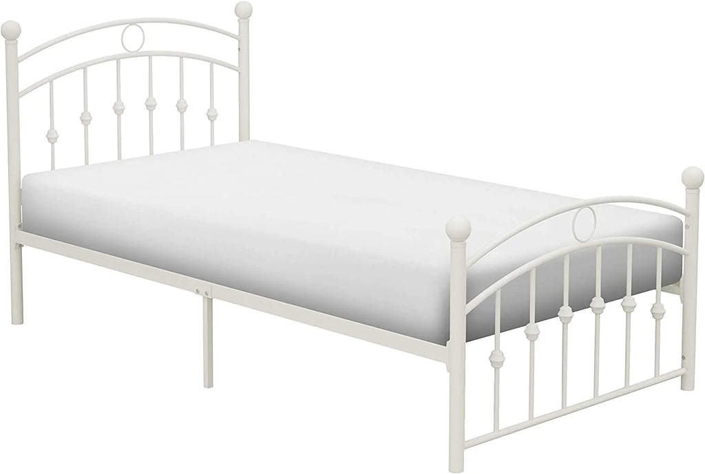 White Metal Platform Bed J454031