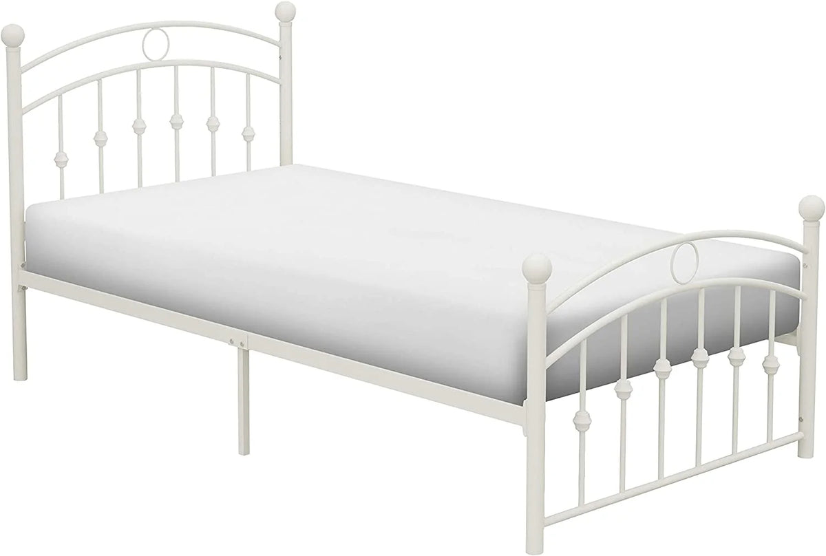 White Metal Platform Bed J454031