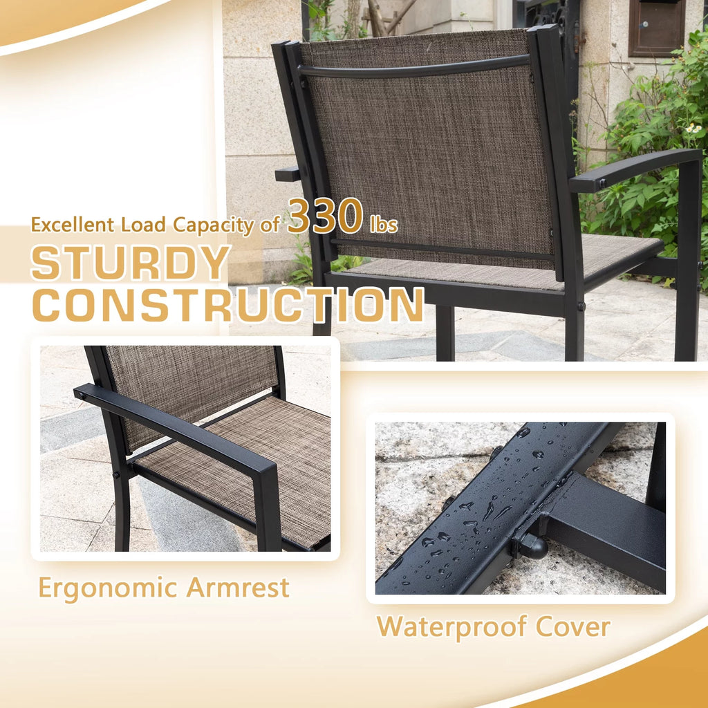 4 Pieces Textilene Patio Furniture Set with Loveseat Tea Table P1974