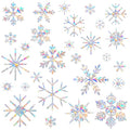 Window Clings, Non Adhesive Prismatic Rainbow Snowflake (28pcs) T8216