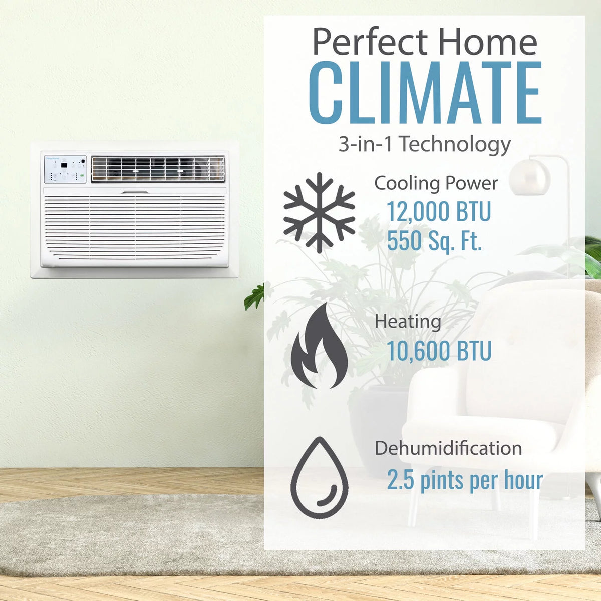 12,000 BTU White Through-the-Wall Air Conditioner G54236