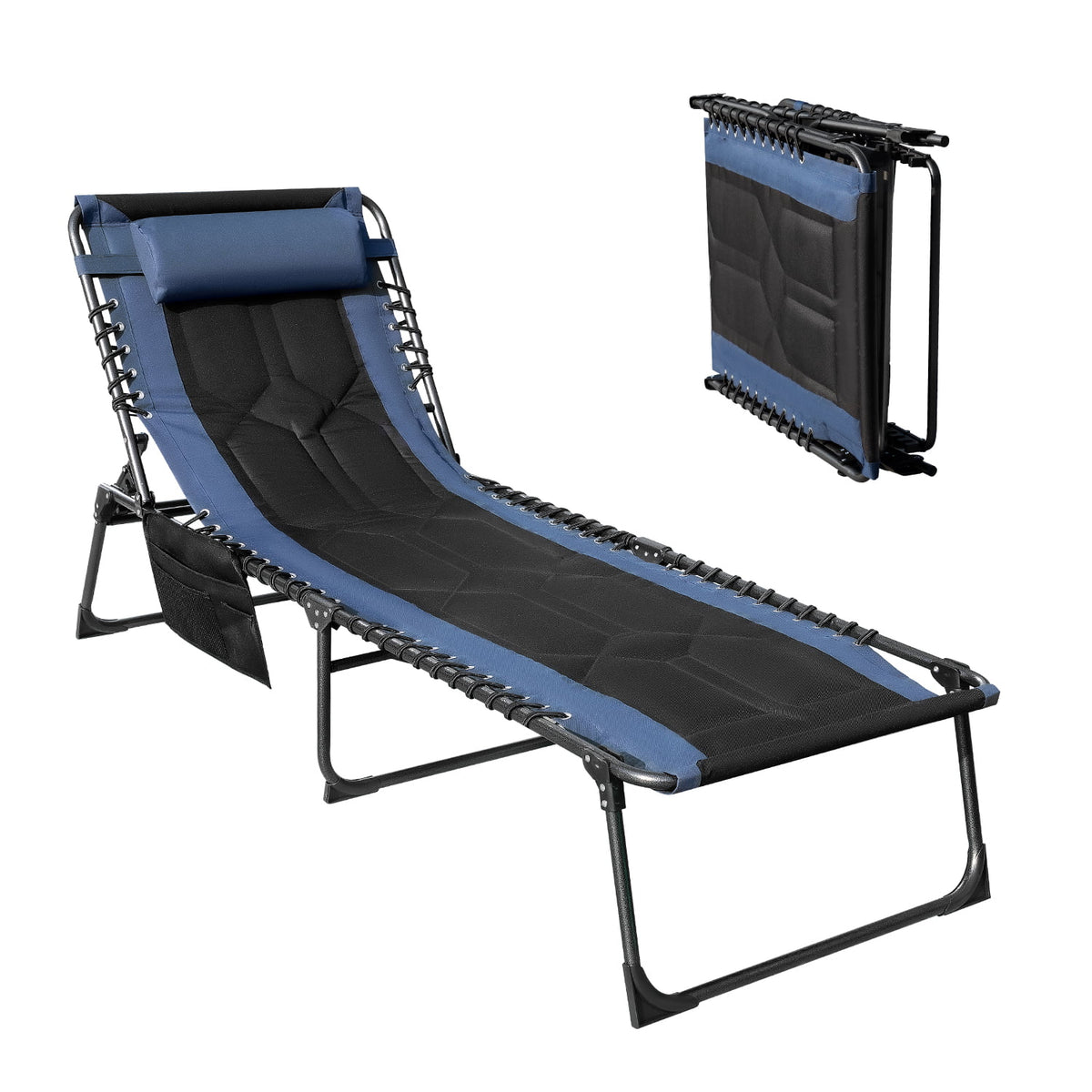 Blue Adjustable Folding Metal Lounge Chairs Y8119