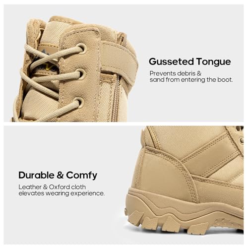 Men's Tactical Work Boots Side Zipper 8 Inches F44347