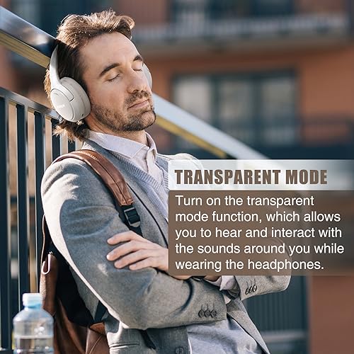 Hybrid Active Noise Cancelling Wireless Over Ear Bluetooth Headphones with Microphone N544054