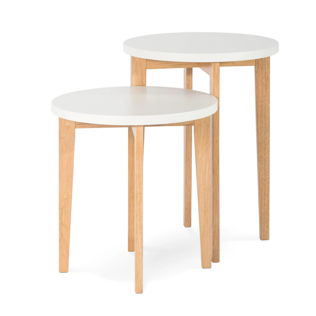 White and Natural Nesting Tables L14302