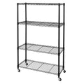 Black 4-Tier Steel Wire Shelving Unit Q974948