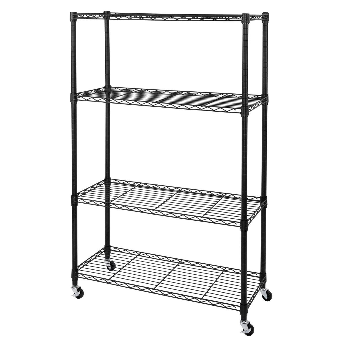Black 4-Tier Steel Wire Shelving Unit Q974948