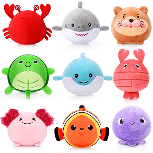 9 Pcs Mini Sealife Stuffed Animals 3.15 Inch Soft Plushies V31315
