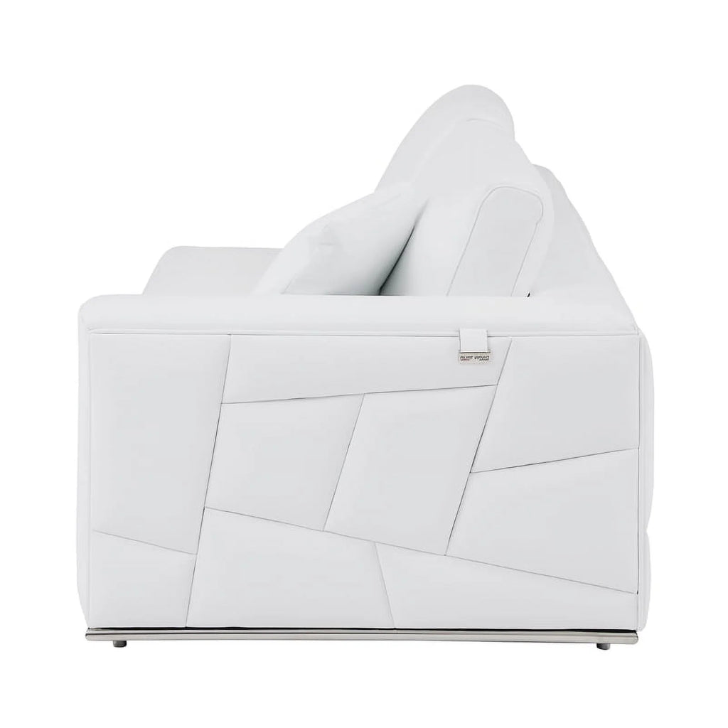 White Italian Top Grain Leather Sectional O298