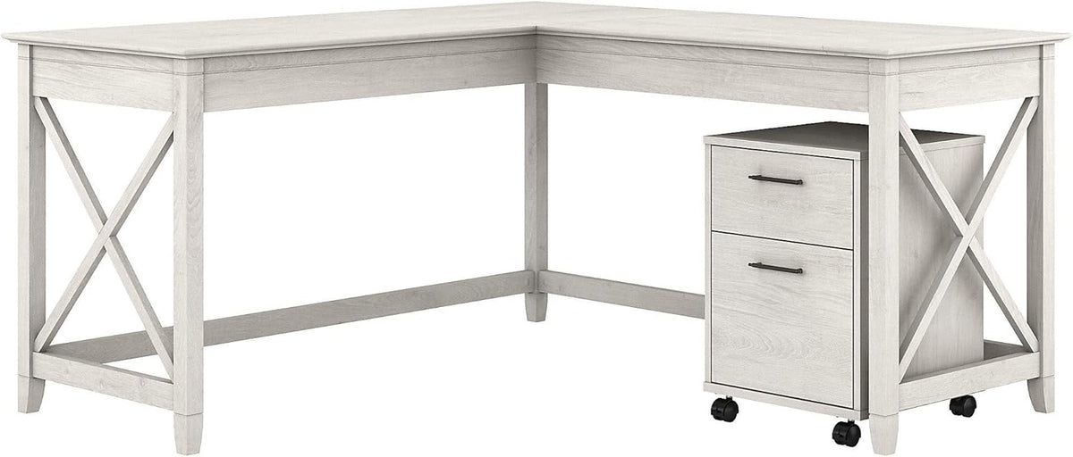 L Shaped Desk with 2 Drawer Mobile File Cabinet L214